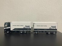 Flanders Meat Trading Scania Next Gen S580 Highline railcar with 3-axle trailer